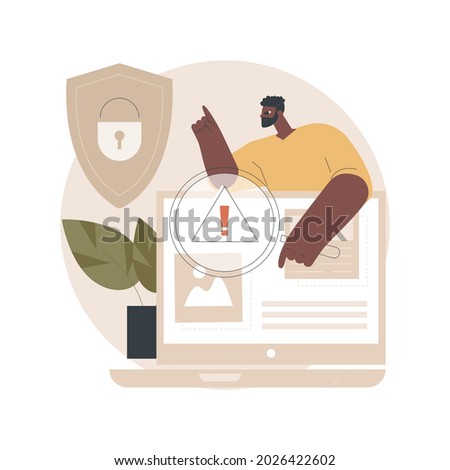Media content control abstract concept vector illustration. Content monitoring, media control, terms of use regulations, freedom of speech, online police, user guidelines abstract metaphor.