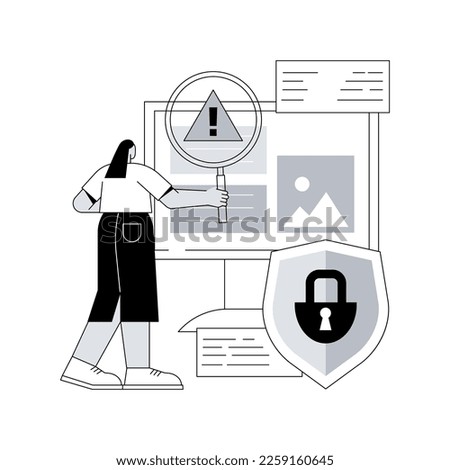 Media content control abstract concept vector illustration. Content monitoring, media control, terms of use regulations, freedom of speech, online police, user guidelines abstract metaphor.