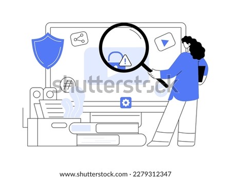 Media content control abstract concept vector illustration. Content monitoring, media control, terms of use regulations, freedom of speech, online police, user guidelines abstract metaphor.