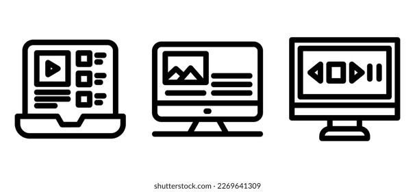 media content icon or logo isolated sign symbol vector illustration - high quality black style vector icons