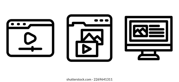 media content icon or logo isolated sign symbol vector illustration - high quality black style vector icons