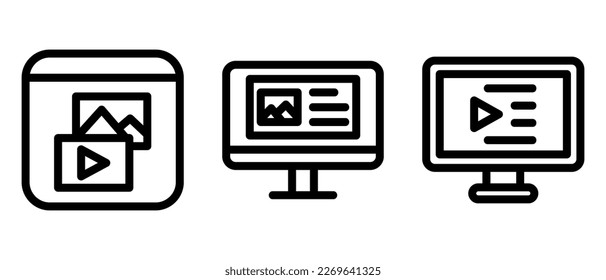 media content icon or logo isolated sign symbol vector illustration - high quality black style vector icons