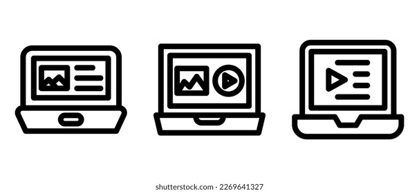 media content icon or logo isolated sign symbol vector illustration - high quality black style vector icons
