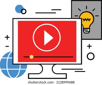 Media Content Isolated Vector which can be easily modified or edit