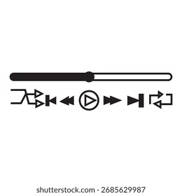 media control icon illustration element design