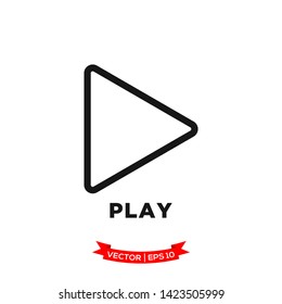 media control icon in trendy flat style, play vector icon 