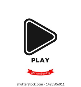 media control icon in trendy flat style, play vector icon 