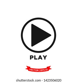 media control icon in trendy flat style, play vector icon 