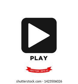media control icon in trendy flat style, play vector icon 
