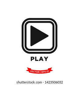 media control icon in trendy flat style, play vector icon 