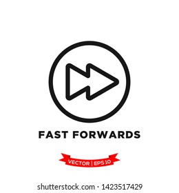 media control icon in trendy flat style, fast forwards vector icon 