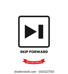 media control icon in trendy flat style, skip forwards vector icon 