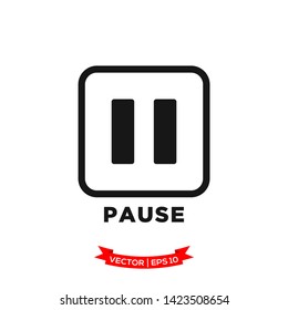 media control icon vector logo template, pause vector icon 