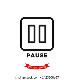 media control icon vector logo template, pause vector icon 