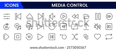  Media Control Icons Pack. A program, movie, and other visual media product featuring moving images