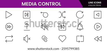 Media Control Icons Pack. A program, movie, and other visual media product featuring moving images