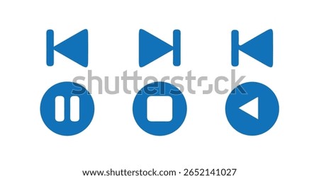 media control icons Set , multimedia buttons,  including play pause, forward, vector illustrationEPS 10