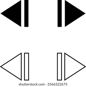 Media control icons set. Play fast next stop, forward, rewind symbols. Vector interface collection isolated on transparent background. Ui elements. Music player buttons. Video controls. Play