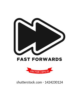 media control vector icon in trendy flat design, fast forwards