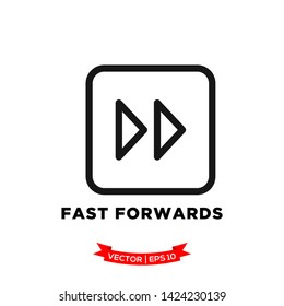 media control vector icon in trendy flat design, fast forwards