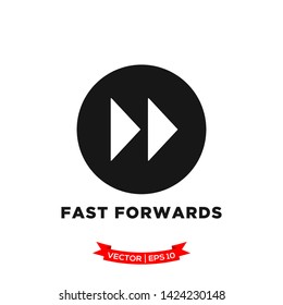 media control vector icon in trendy flat design, fast forwards
