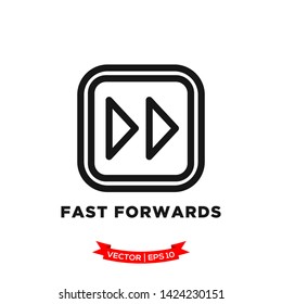 media control vector icon in trendy flat design, fast forwards