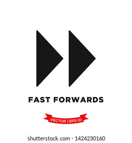 media control vector icon in trendy flat design, fast forwards
