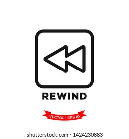 media control vector icon in trendy flat design, rewind icon 