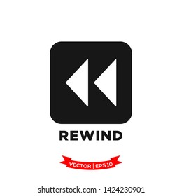 media control vector icon in trendy flat design, rewind icon 