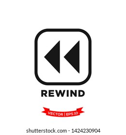 media control vector icon in trendy flat design, rewind icon 