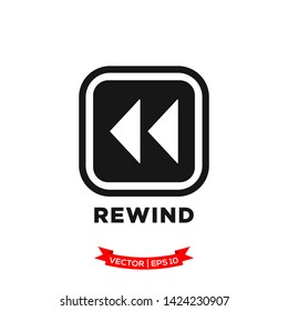 media control vector icon in trendy flat design, rewind icon 
