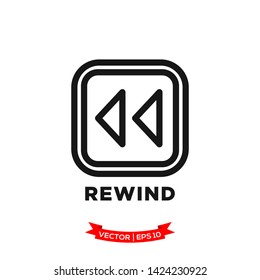 media control vector icon in trendy flat design, rewind icon 