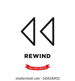 media control vector icon in trendy flat design, rewind icon 