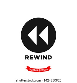 media control vector icon in trendy flat design, rewind icon 