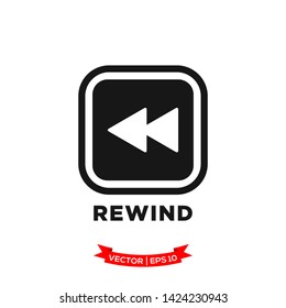 media control vector icon in trendy flat design, rewind icon 