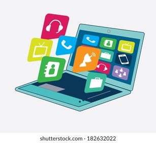 Media design over gray background, vector illustration