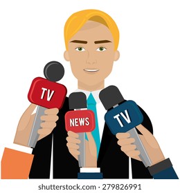 Media design over white background, vector illustration.