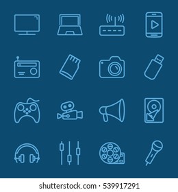 Media device blue line icon