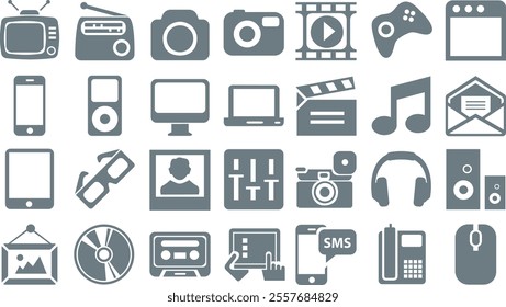 Media and Device icon, eps, vector