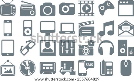 Media and Device icon, eps, vector