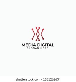 media digital logo vector concept with simple, unique and minimalist styles