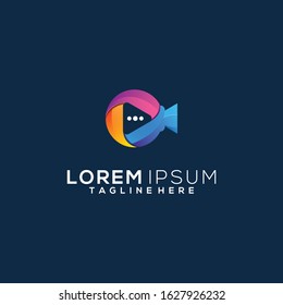 media digital technology logo design vector