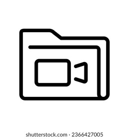 Media Documents or Collection of video property files icon. Multimedia recording directory. record album gallery. Folder and film projector. Vector illustration. Design on white background. EPS 10