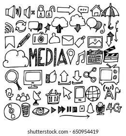 media doodle sketch vector ink