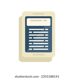 Icono de ebook de medios vector plano. Educación digital. Comprimido en línea aislado