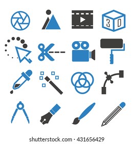media editor icon set