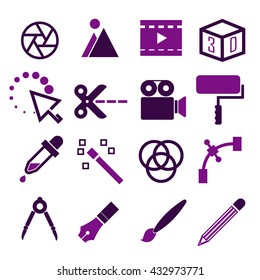 media editor icon set