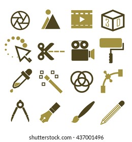 media editor icon set