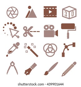 media editor icon set