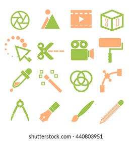 media editor icon set